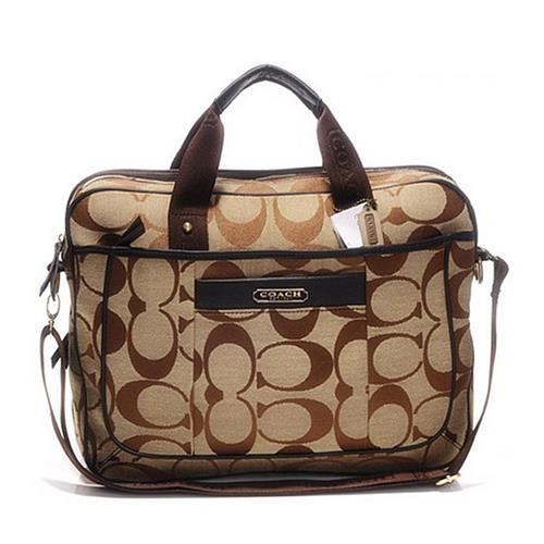 Coach In Signature Medium Coffee Business bags AFQ Coach In Signature Medium Coffee Business bags AFQ